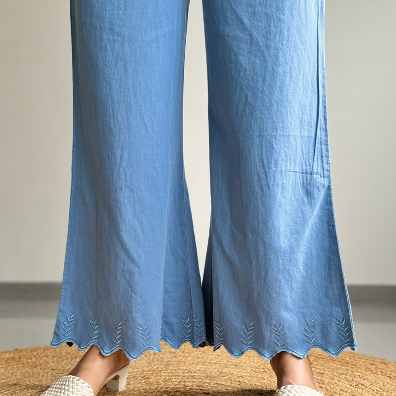 Light Blue Wide Leg Pants