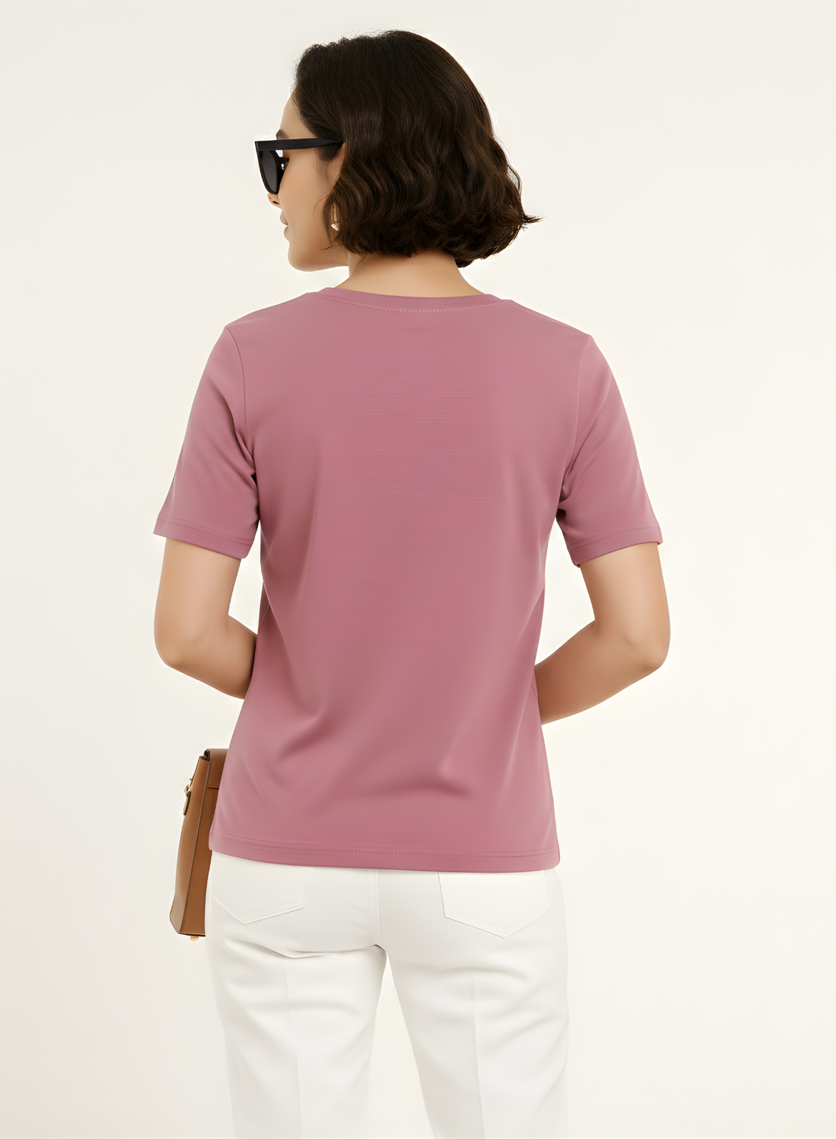 French Fuchsia Relaxed Fit Round Neck T-shirt