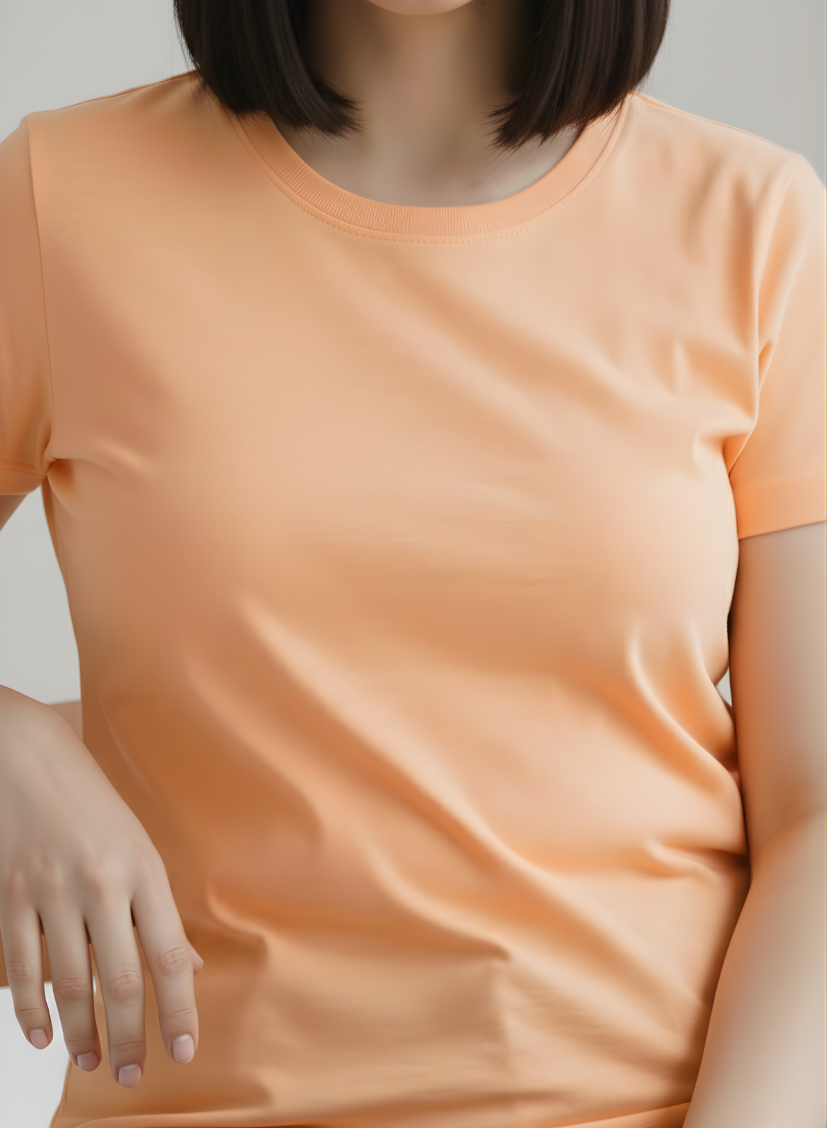 Peach Fuzz Relaxed Fit Round Neck T-shirt - Pantone Color of the Year 2024