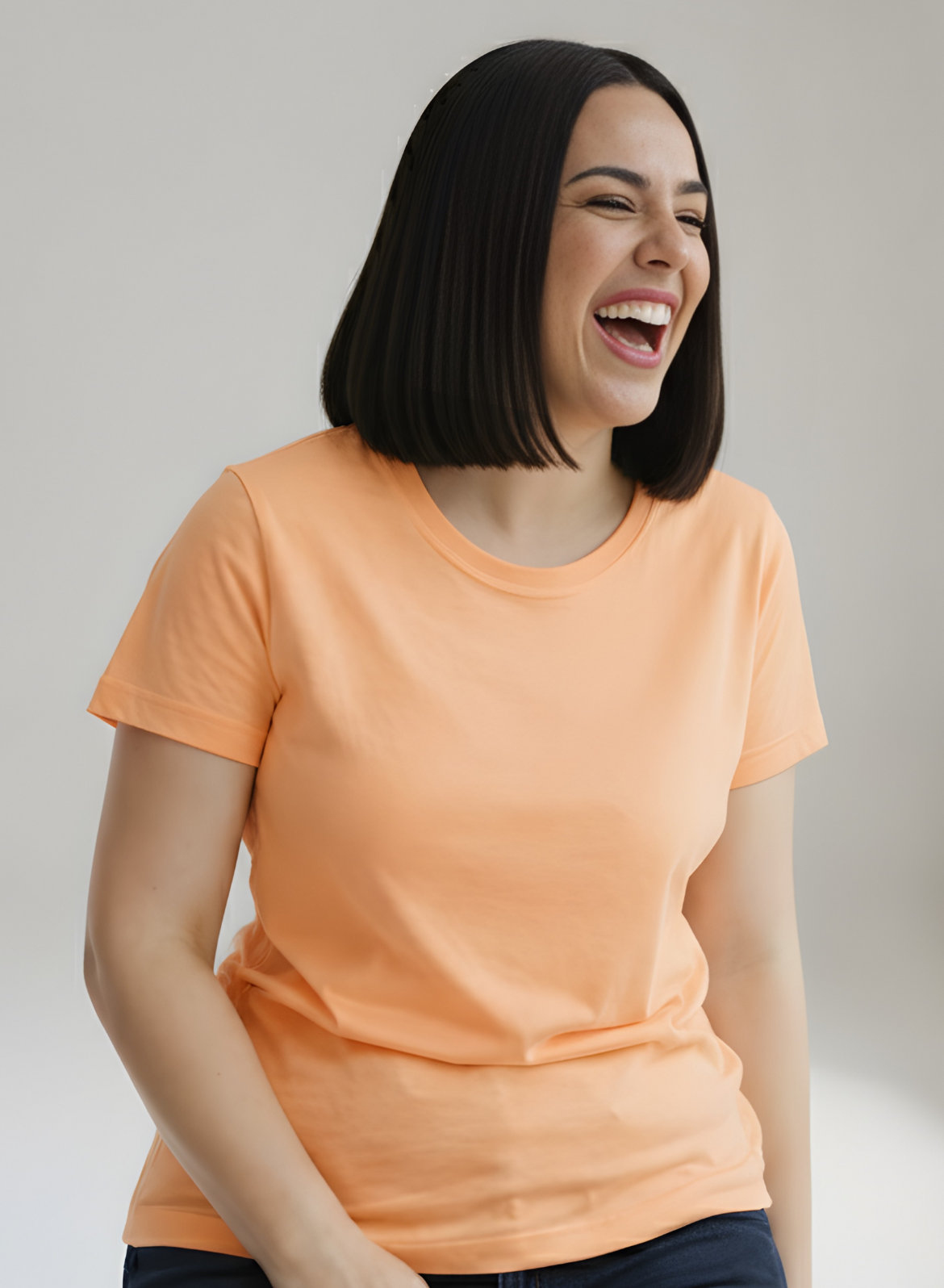 Peach Fuzz Relaxed Fit Round Neck T-shirt - Pantone Color of the Year 2024