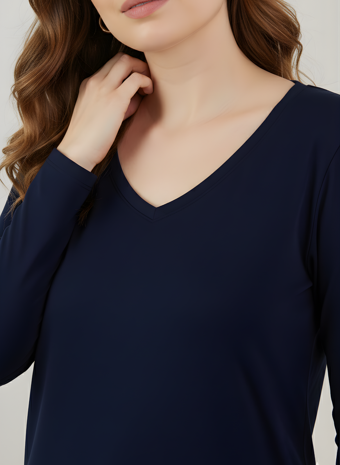 Ballsy Blue Full Sleeves V-Neck T-shirt