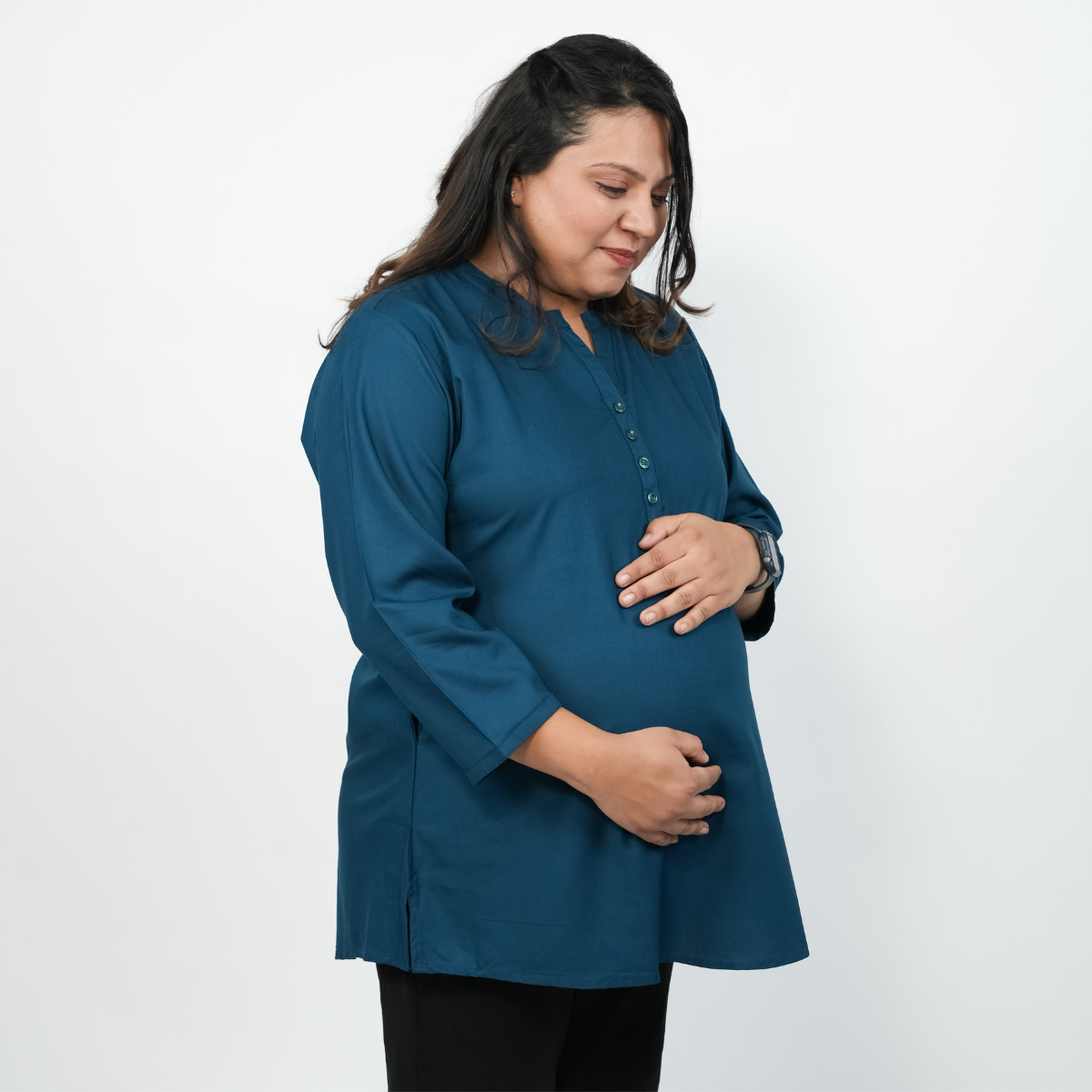 Twilight Blue Maternity Short Kurti