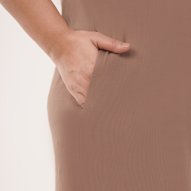 Mocha Mousse Tshirt Dress (Pantone Color of the Year 2025)