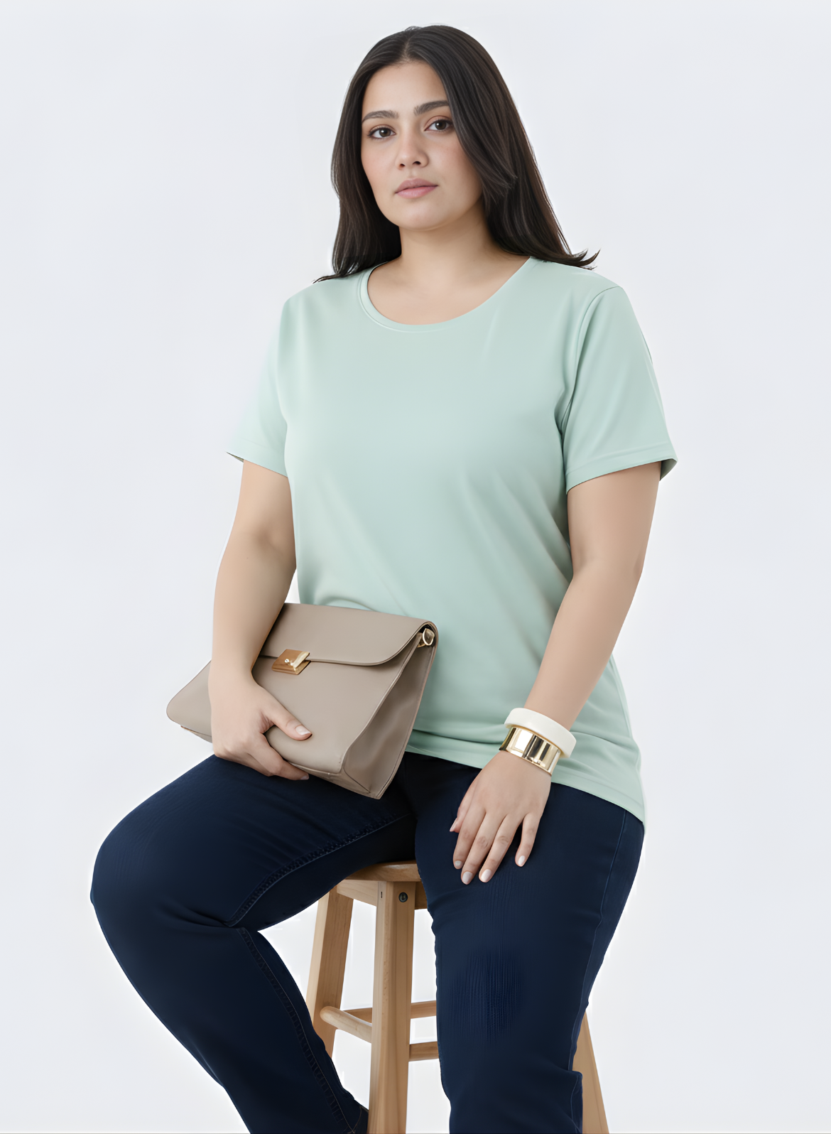 Mist Pistachio Relaxed Fit Round Neck T-shirt