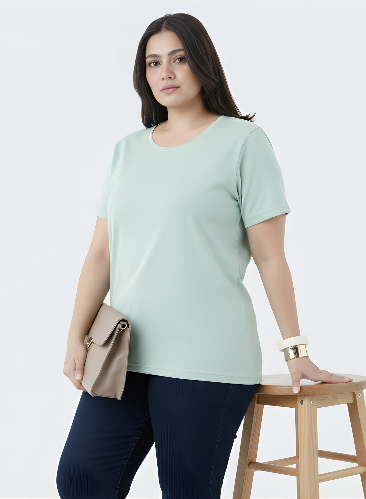 Mist Pistachio Relaxed Fit Round Neck T-shirt