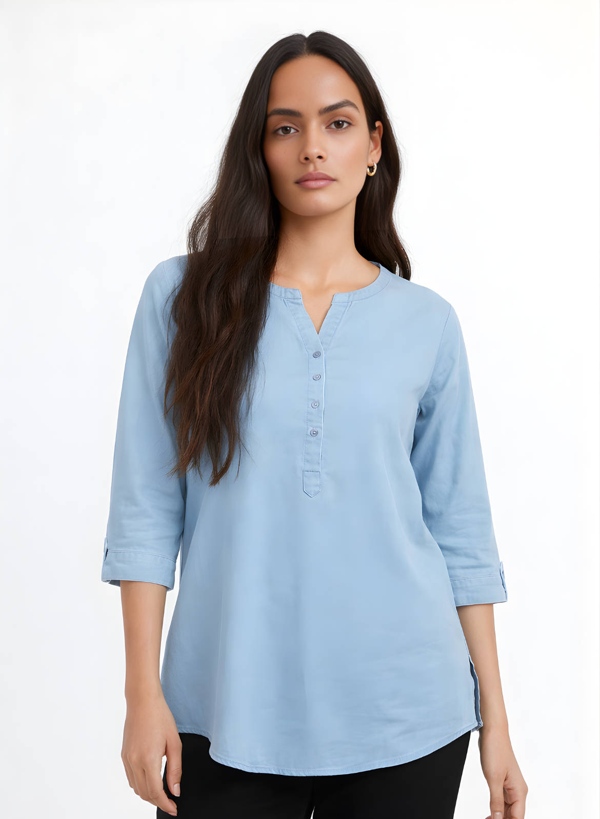 Light Blue Denim Tunic Top
