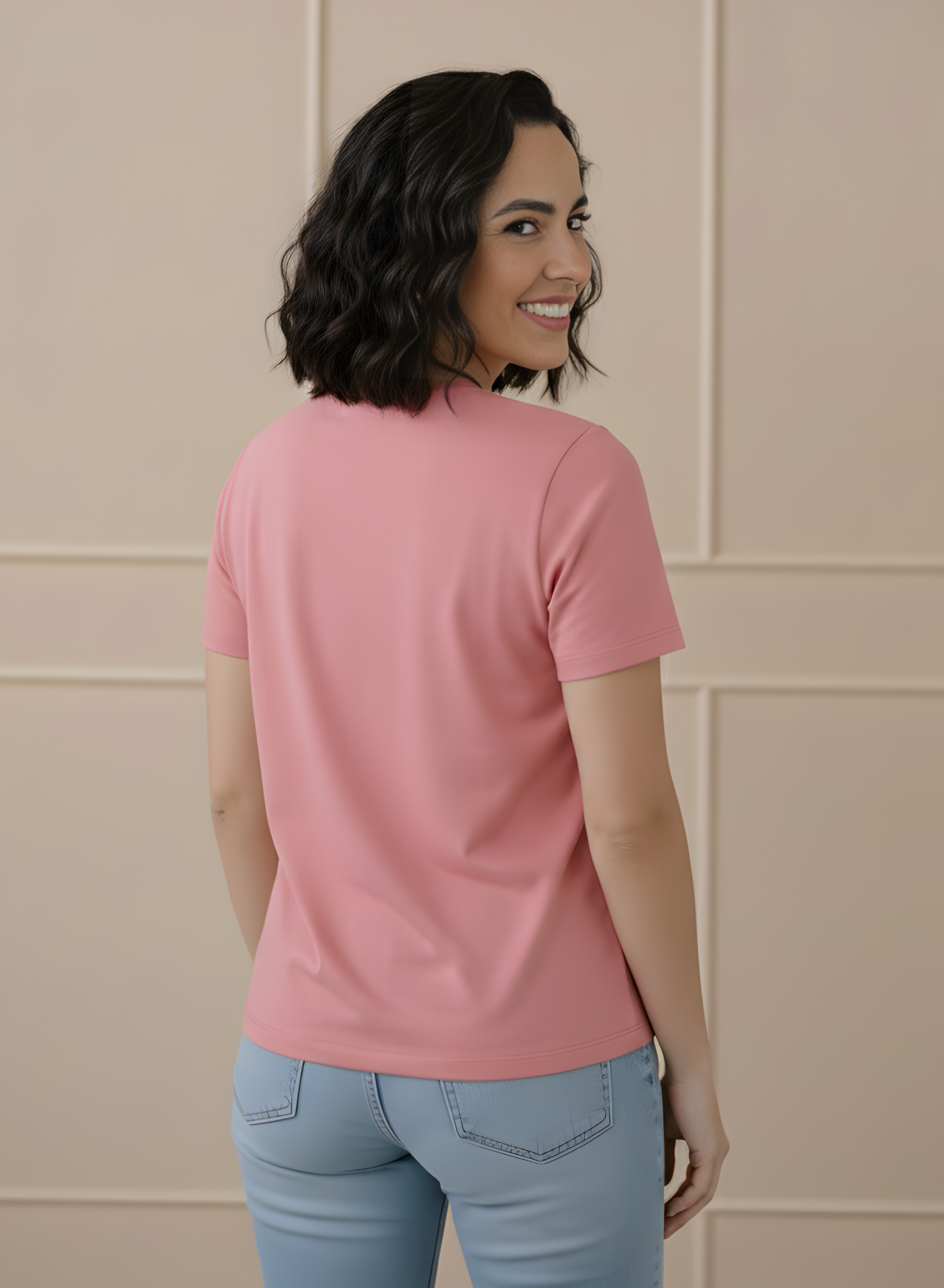 Pretty Pink Solid T-shirt for Women