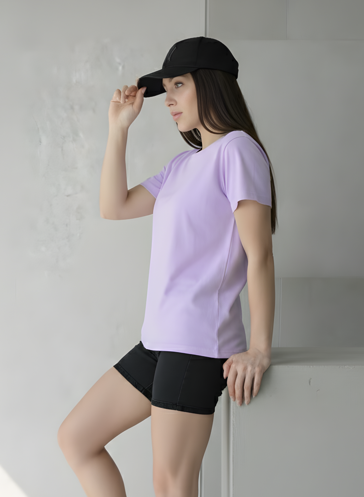 Lavish Lilac Solid T-shirt for Women