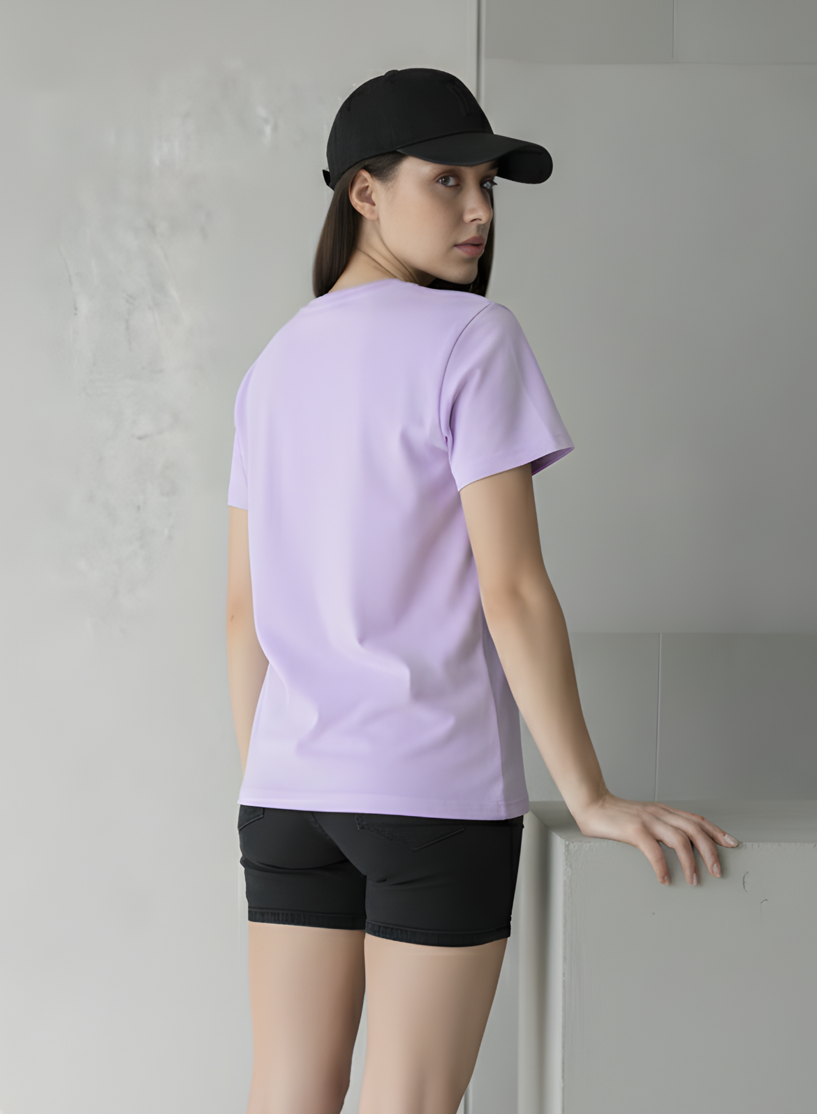 Lavish Lilac Solid T-shirt for Women