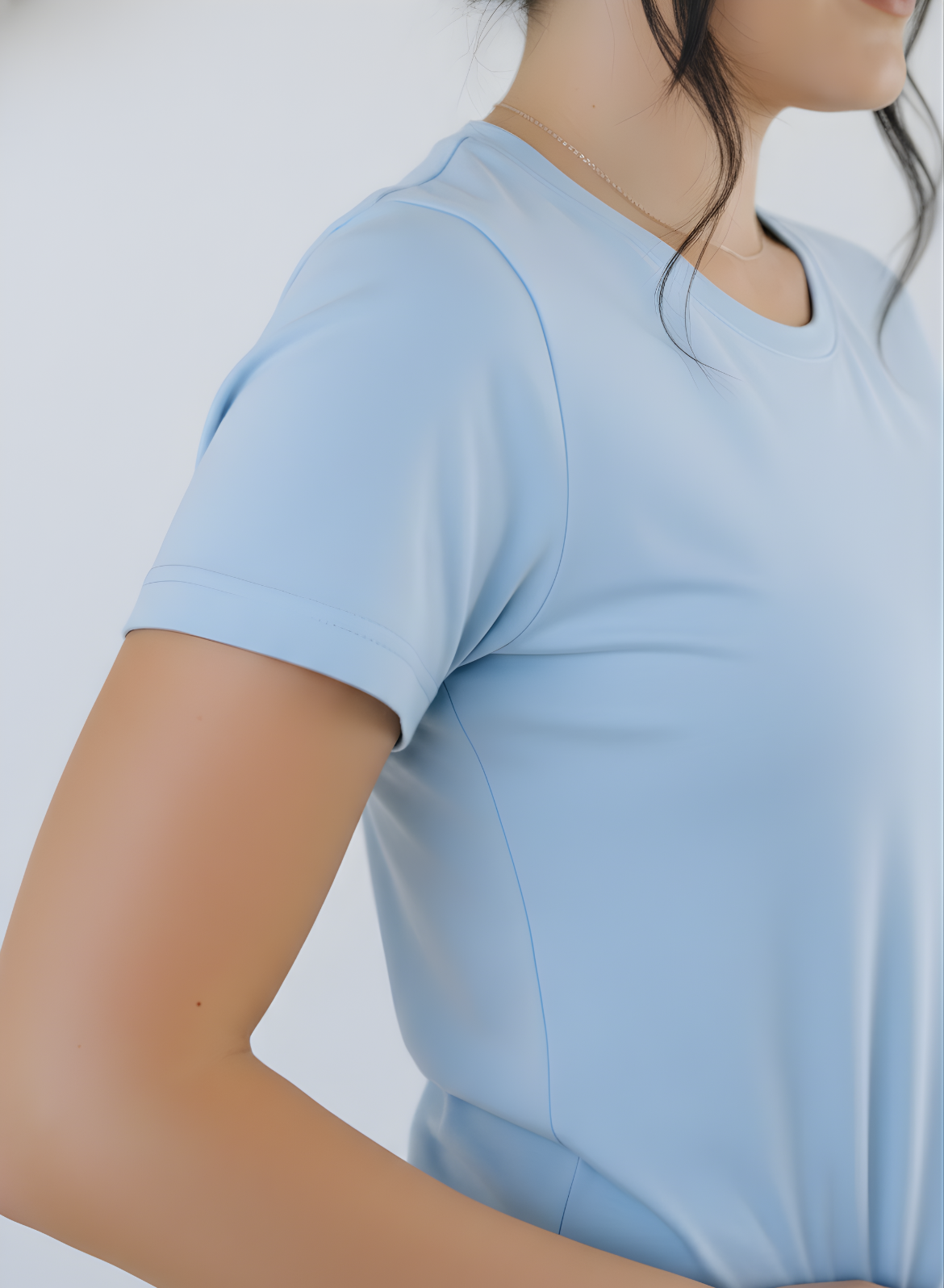 Round O Clock Baby Blue Tshirt for Women