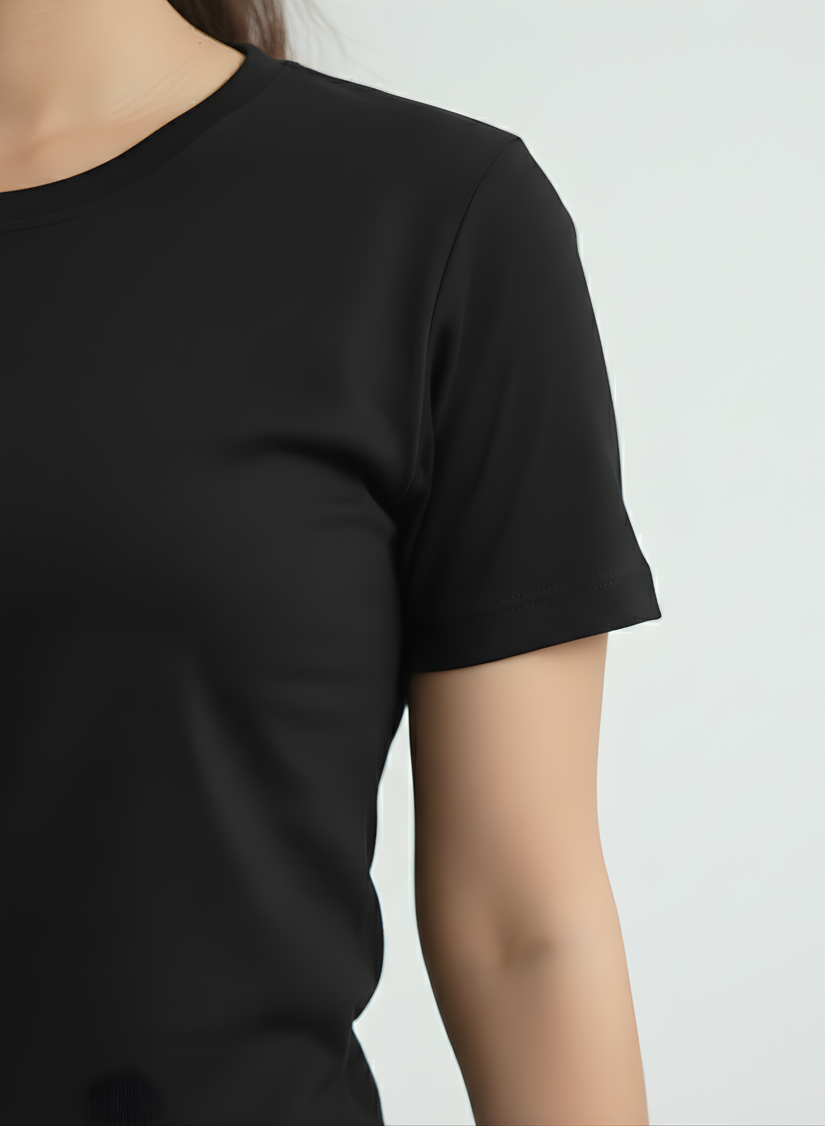 Brazen Black Solid T-shirt for Women