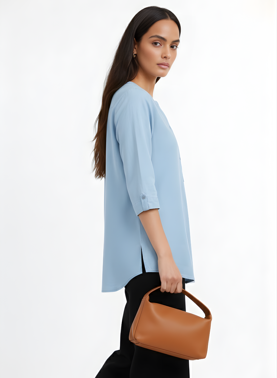 Light Blue Denim Tunic Top