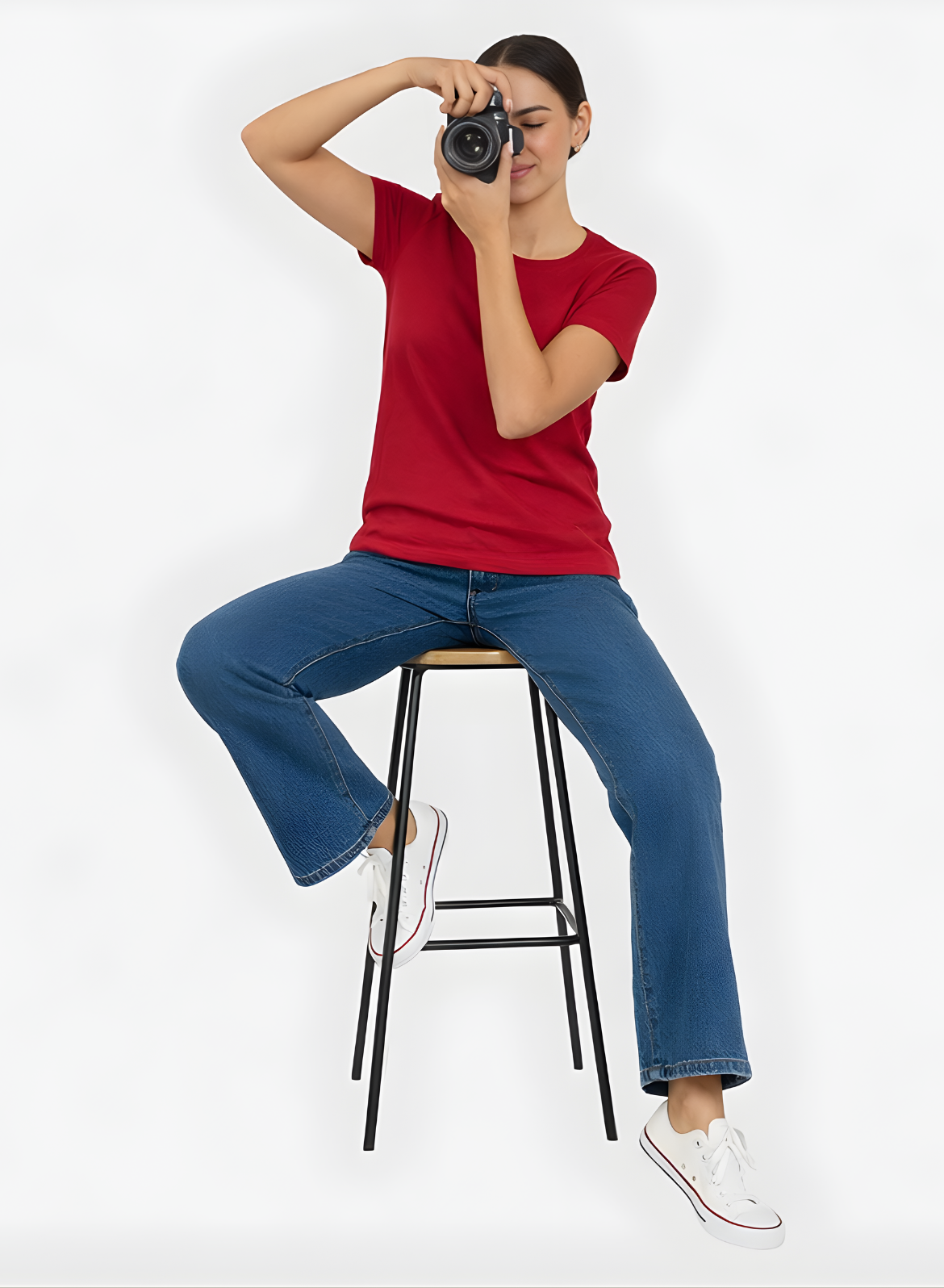 Magnetic Maroon Solid T-shirt for Women