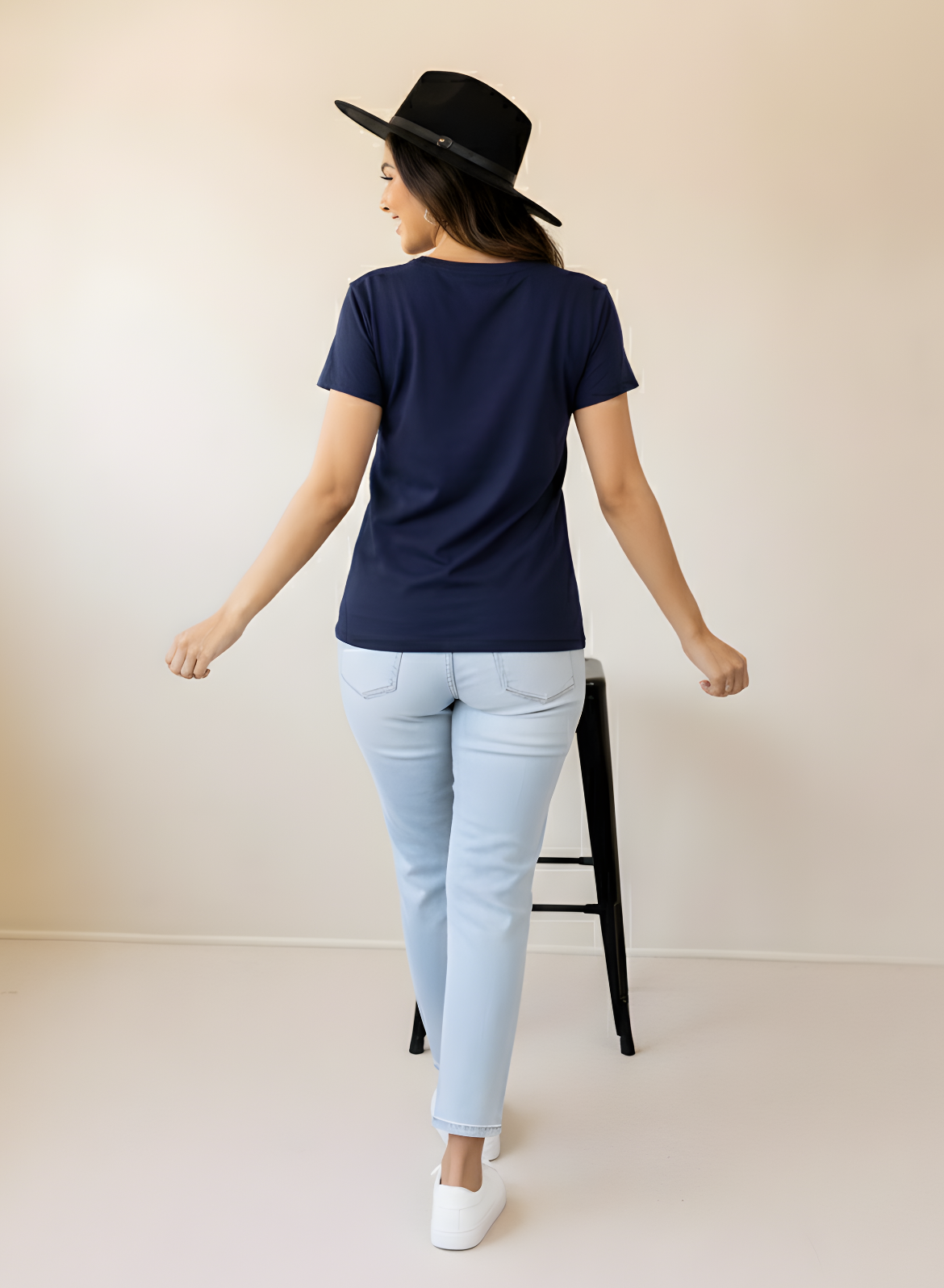 Ballsy Blue Solid T-shirt for Women