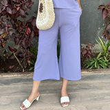 Airy Orchid Ribbed Culottes Trousers