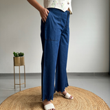 Navy Blue Wide Leg Pants