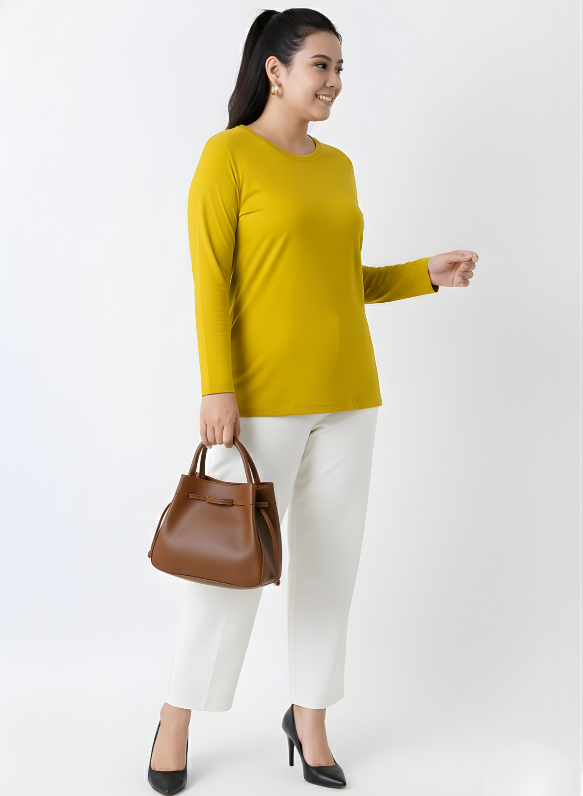 Sunshine Sorbet Full Sleeves Solid T-shirt for Women