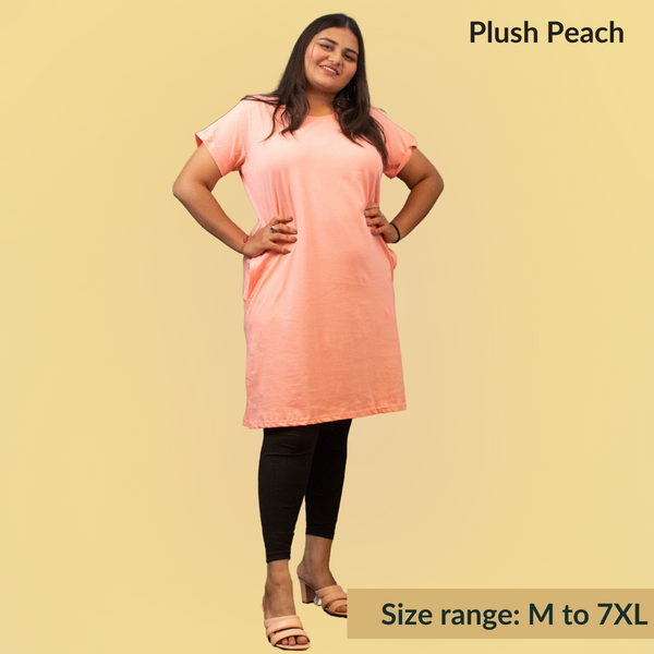 Plush Peach Hip Covering T-shirt