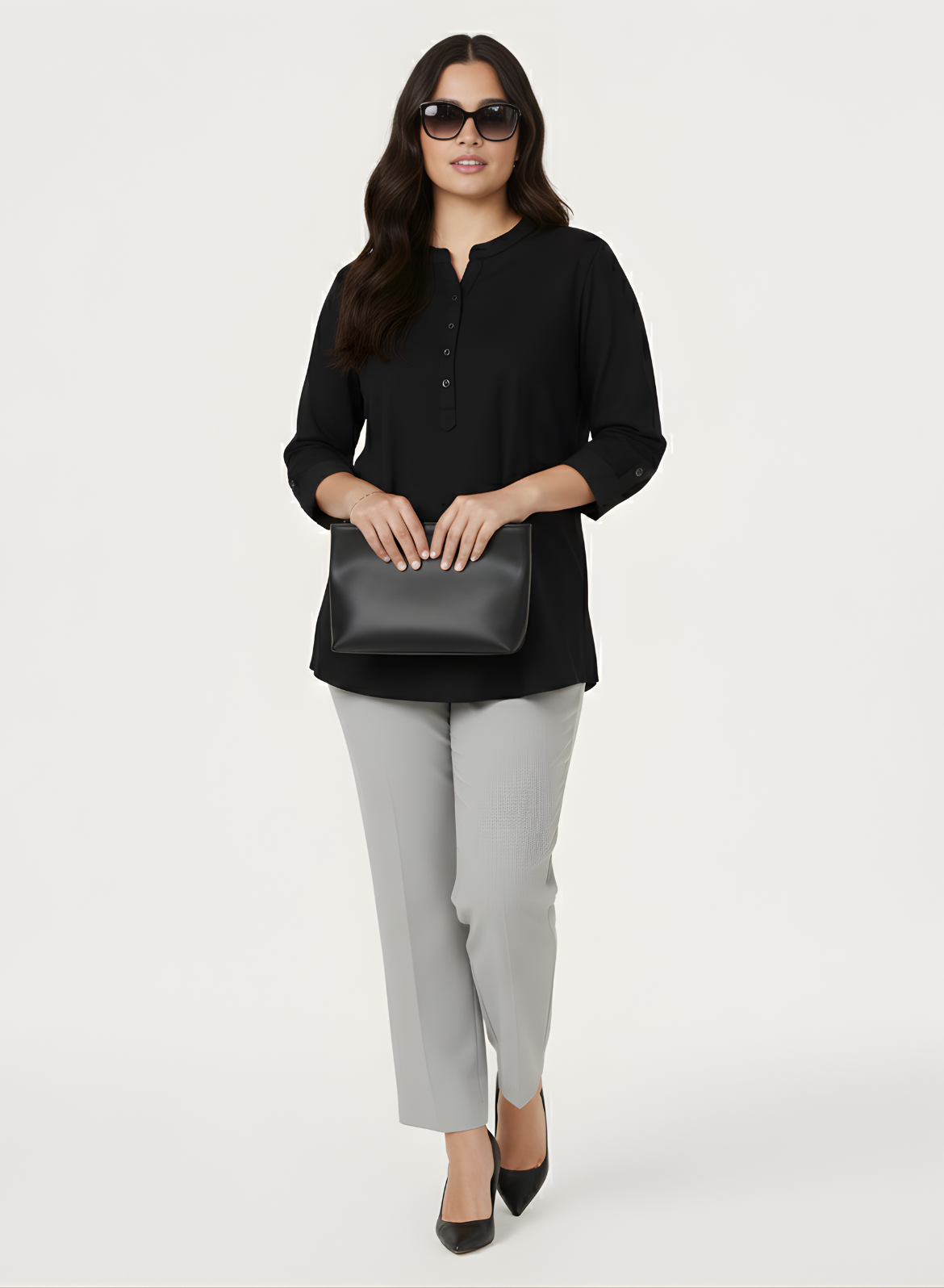 Midnight Black Denim Tunic Top