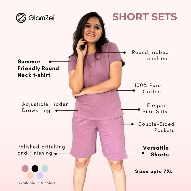 French Fuchsia Shorts Set