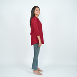 Daily Wear Maroon Cotton Kurti for Women – Magnetic Maroon