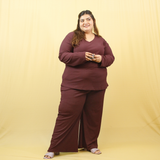 Burning Burgundy V-Neck Co-ord Set