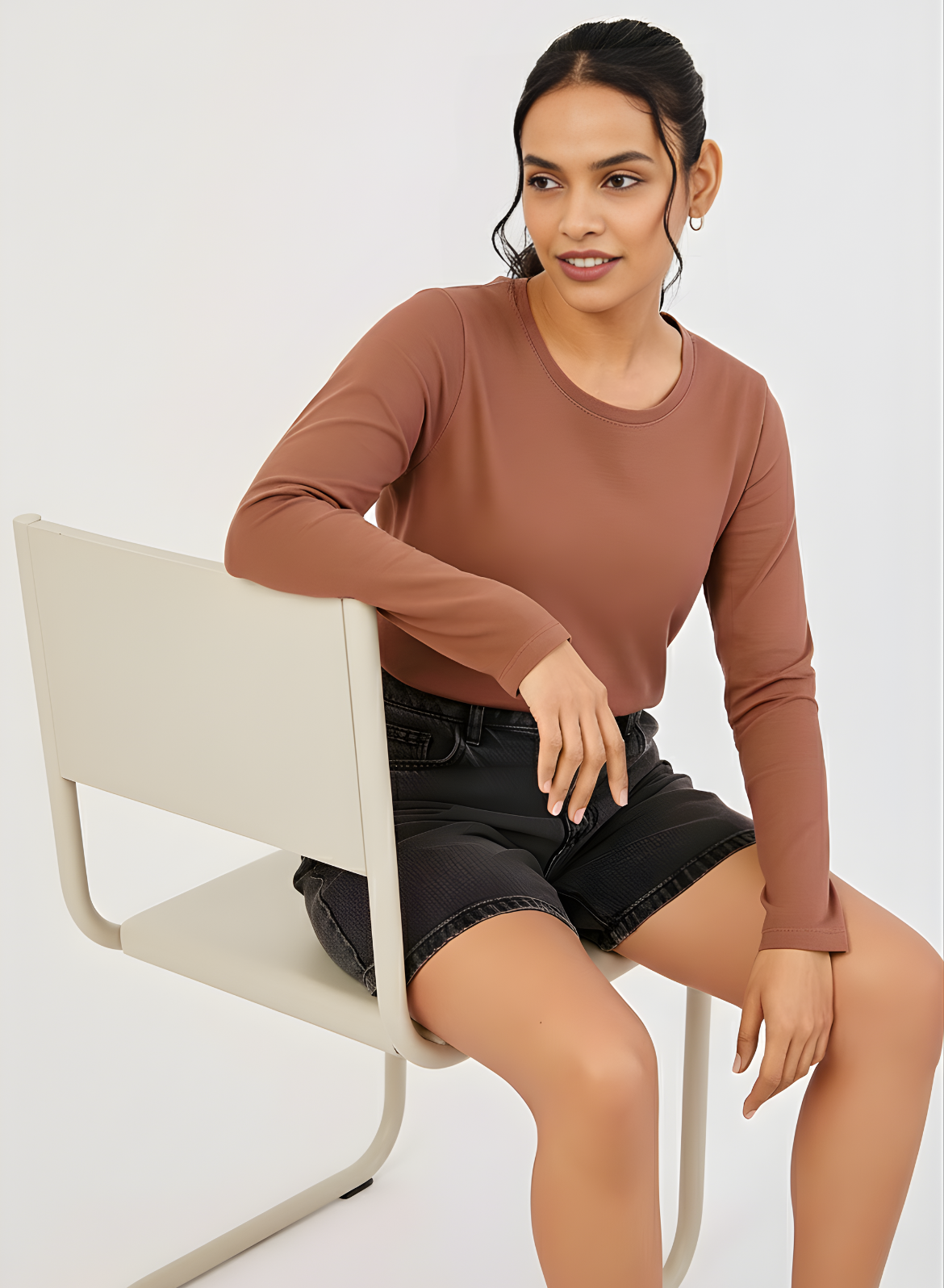 Mocha Mousse Full Sleeve Tshirt- Pantone Color of Year 2025
