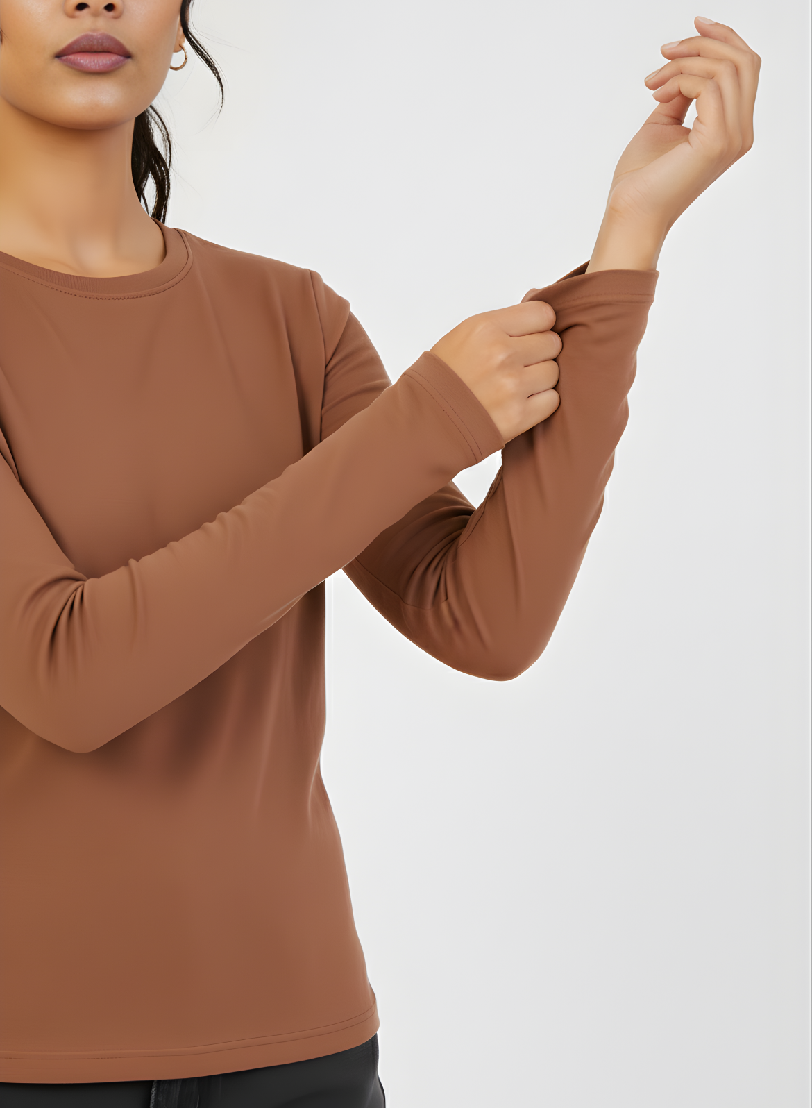 Mocha Mousse Full Sleeve Tshirt- Pantone Color of Year 2025
