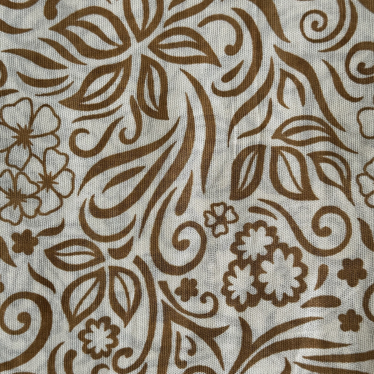 Floral Elegance Beige Cotton Scarf