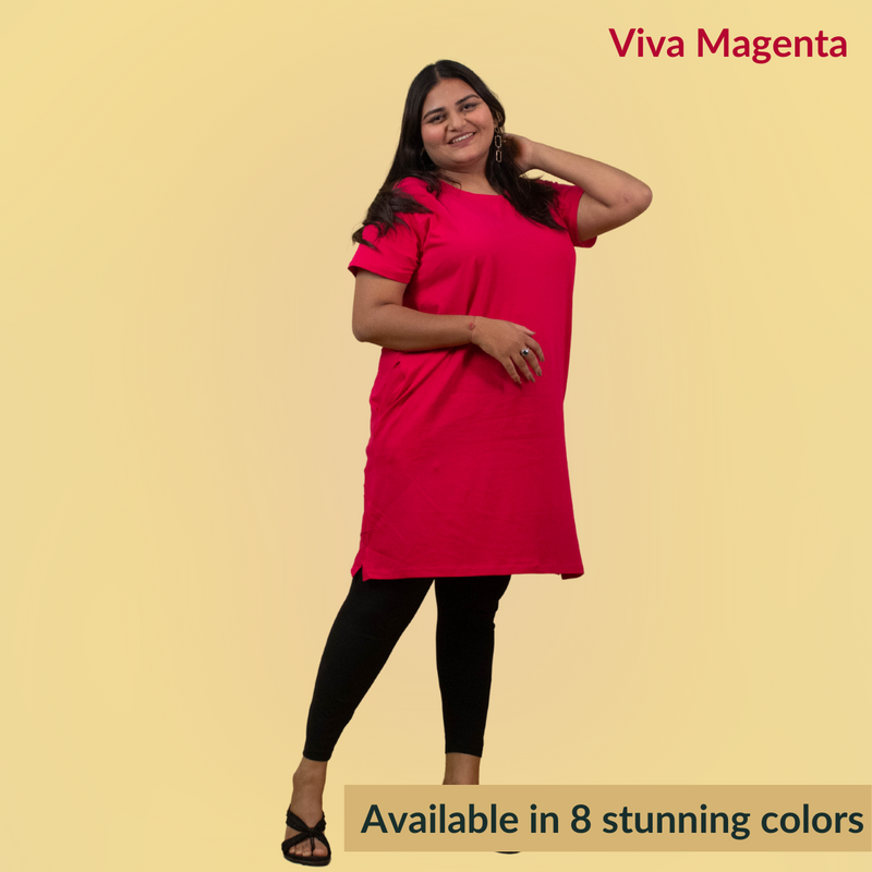 Viva Magenta Hip Covering T-shirt