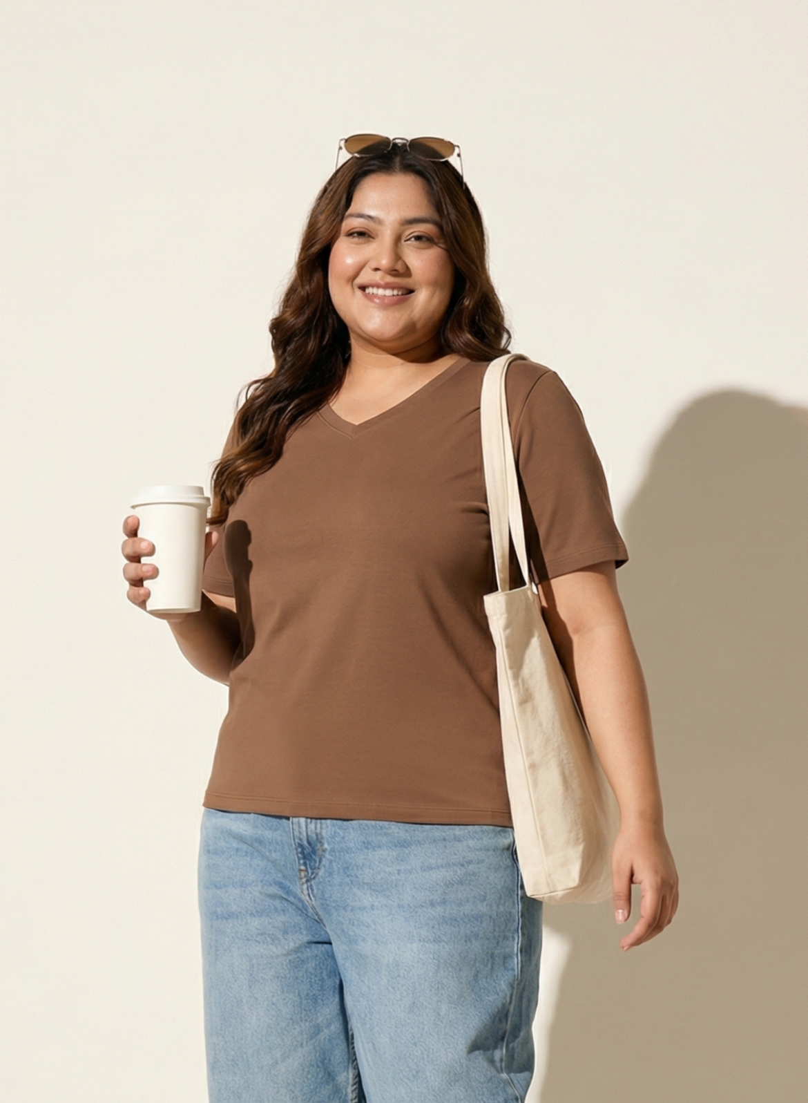 Mocha Mousse - Pantone Color of the Year 2025 ( V-Neck )