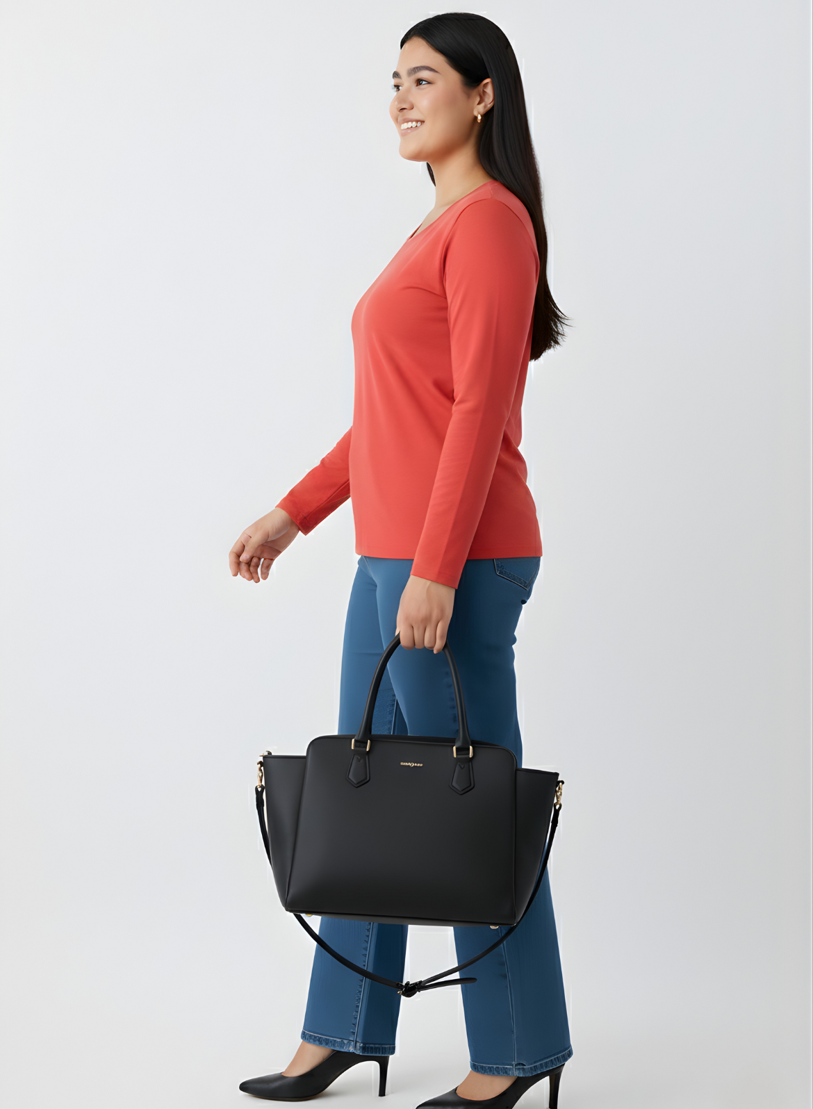 Coral Crush Full Sleeves Solid T-shirt for Women