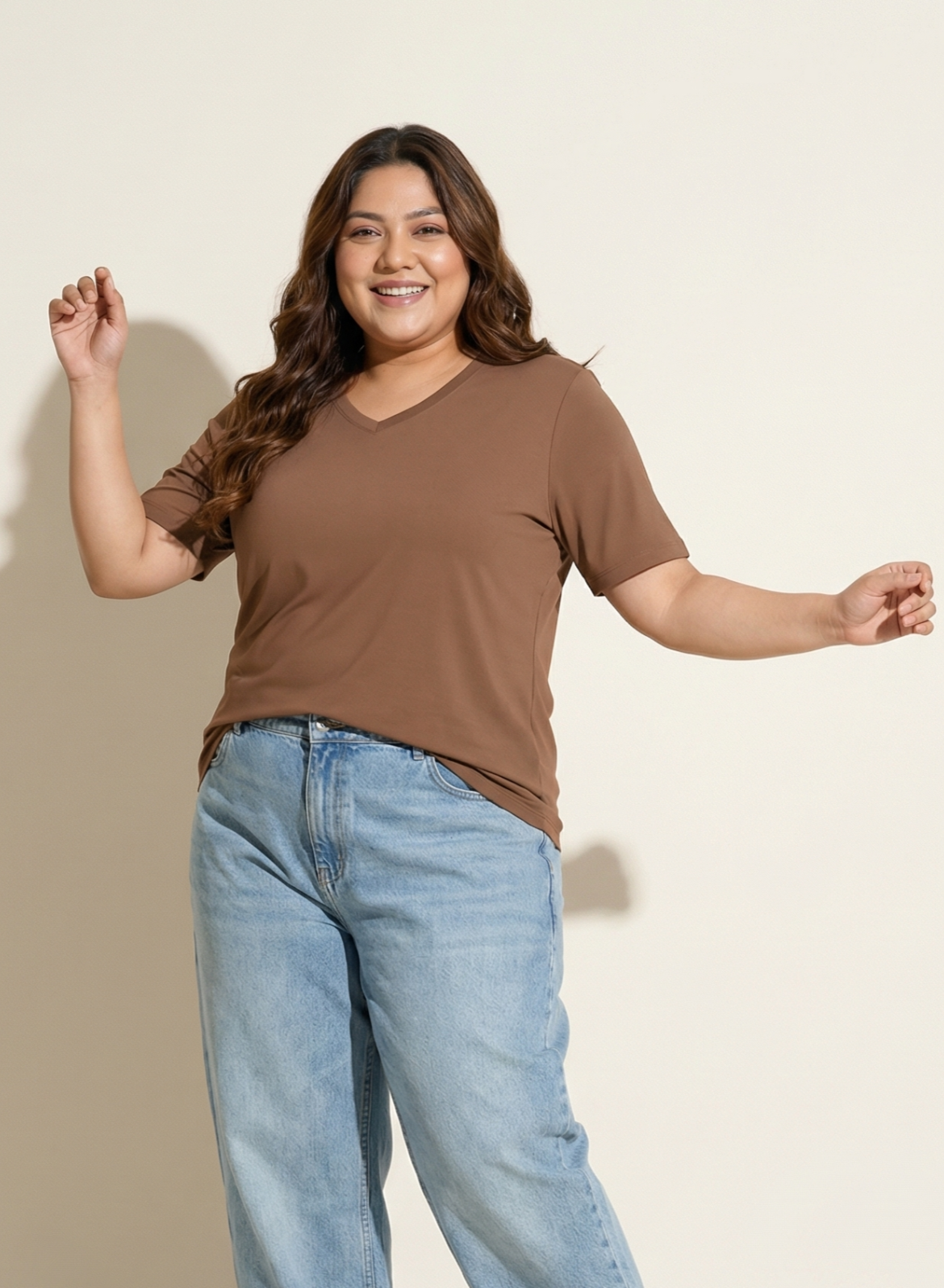 Mocha Mousse - Pantone Color of the Year 2025 ( V-Neck )