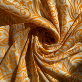 Floral Elegance Yellow Cotton Scarf