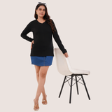 Brazen Black Full Sleeves V-Neck T-shirt