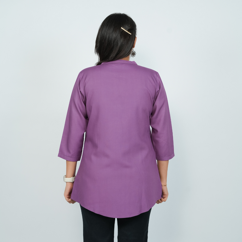 Stylish Cotton Kurti for Girls – Plum Orchid