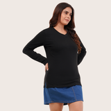 Brazen Black Full Sleeves V-Neck T-shirt