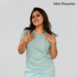 Mist Pistachio Relaxed Fit Round Neck T-shirt