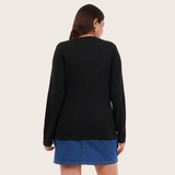 Brazen Black Full Sleeves V-Neck T-shirt