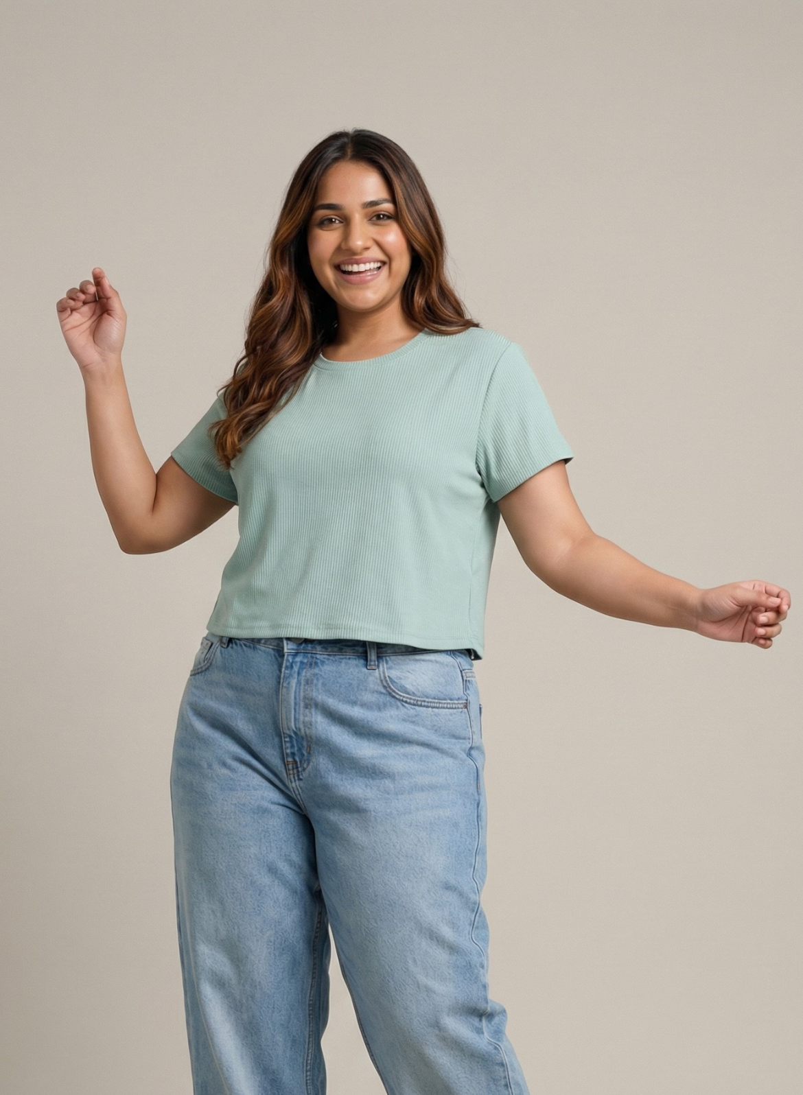 Palm Paradise Ribbed Crop Top