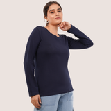Ballsy Blue Full Sleeves V-Neck T-shirt