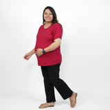 Magnetic Maroon Maternity Round Neck T-Shirt