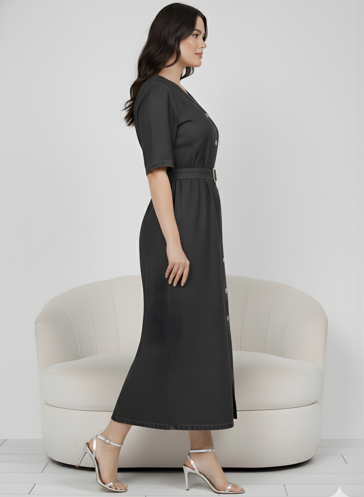 Midnight Black Denim Dress