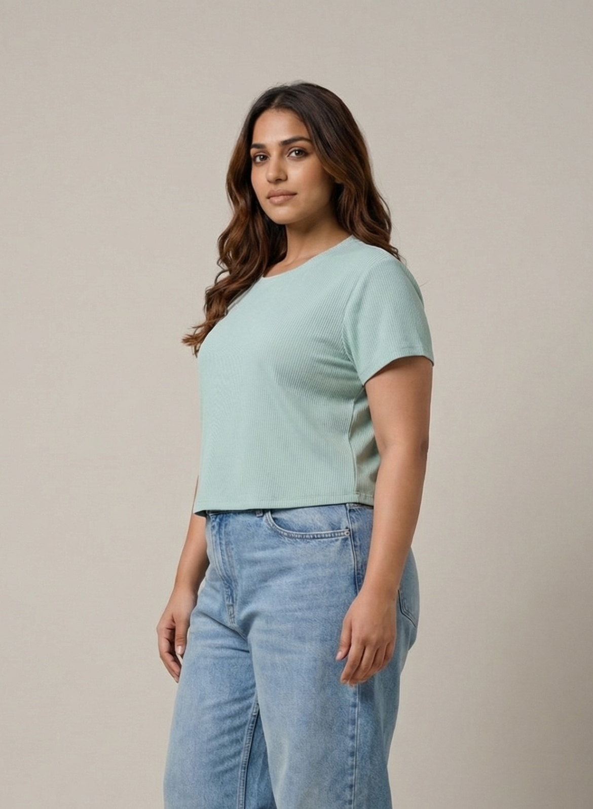 Palm Paradise Ribbed Crop Top