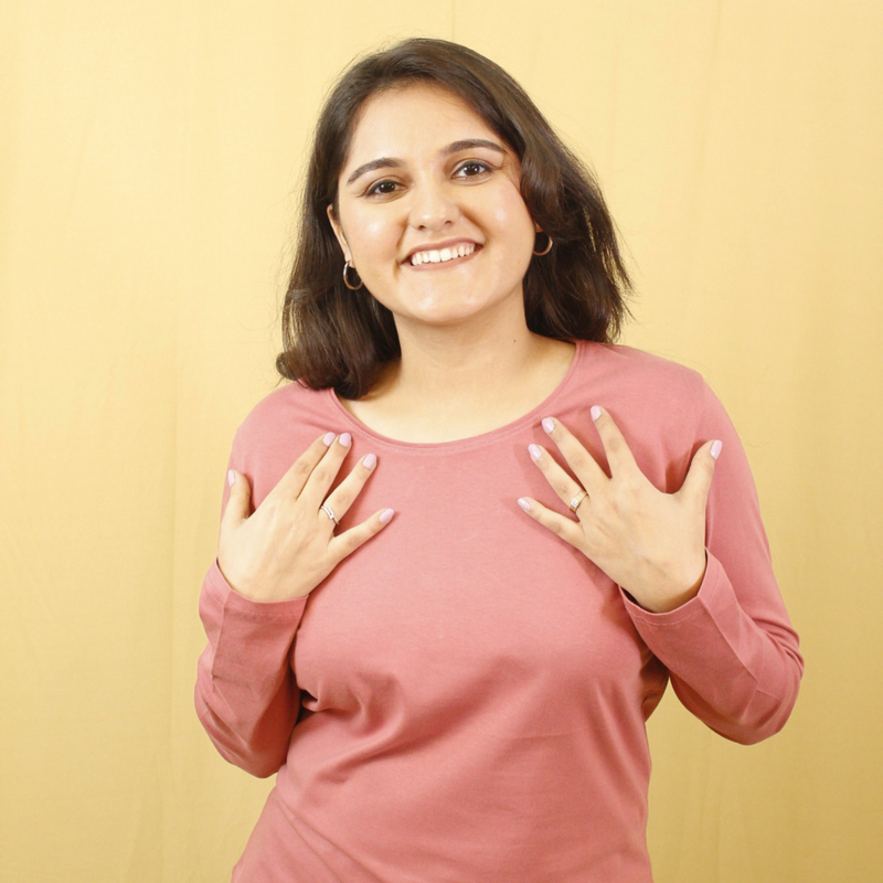 Pretty Pink Full Sleeves Solid T-shirt for Women