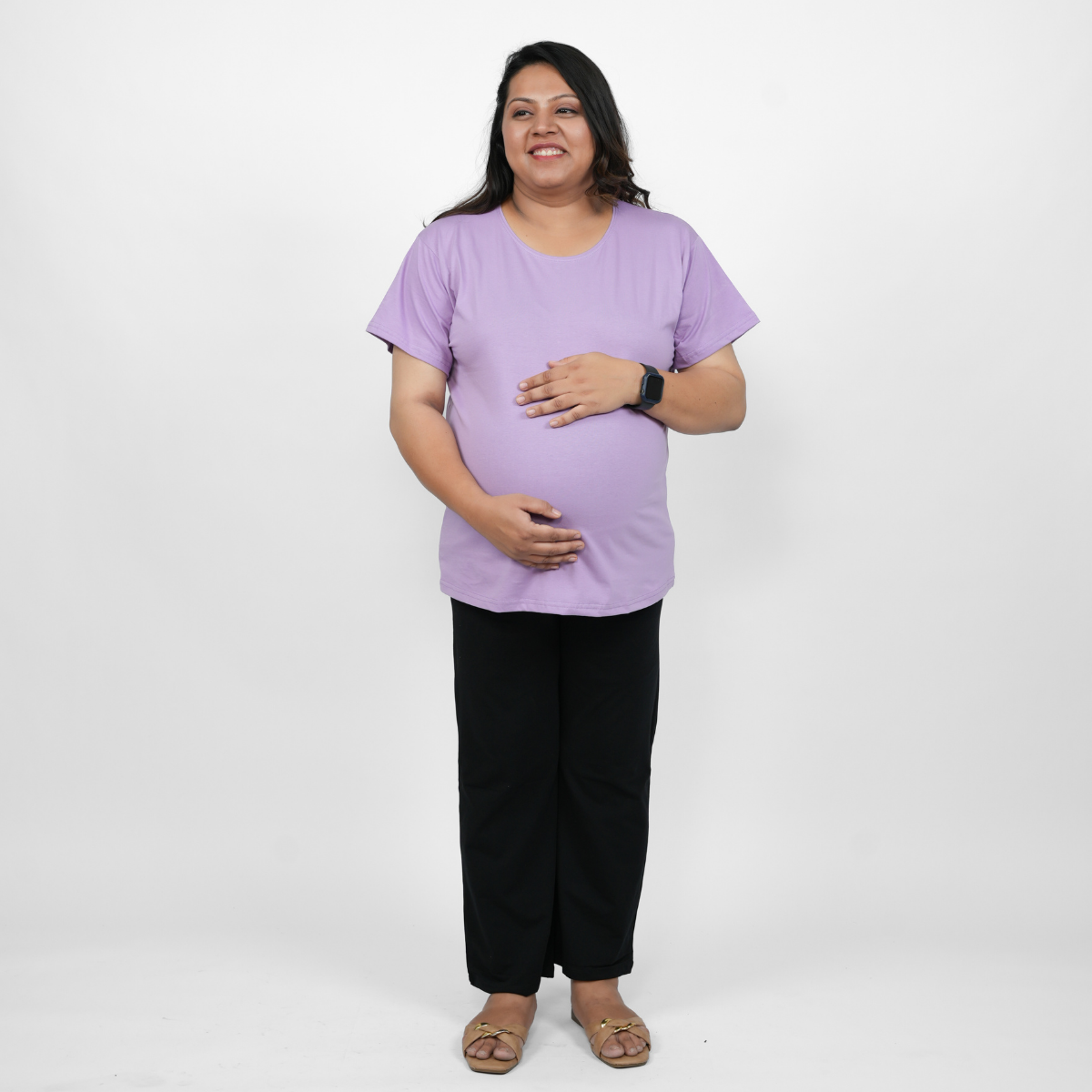 Lavish Lilac Maternity Round Neck T-Shirt