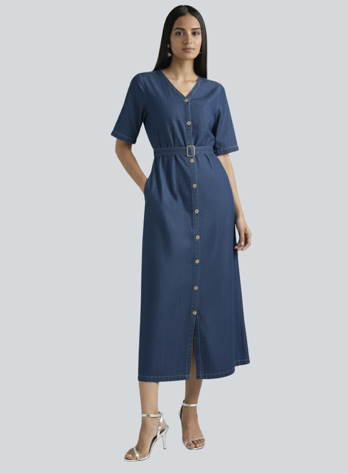 Navy Blue Denim Dress