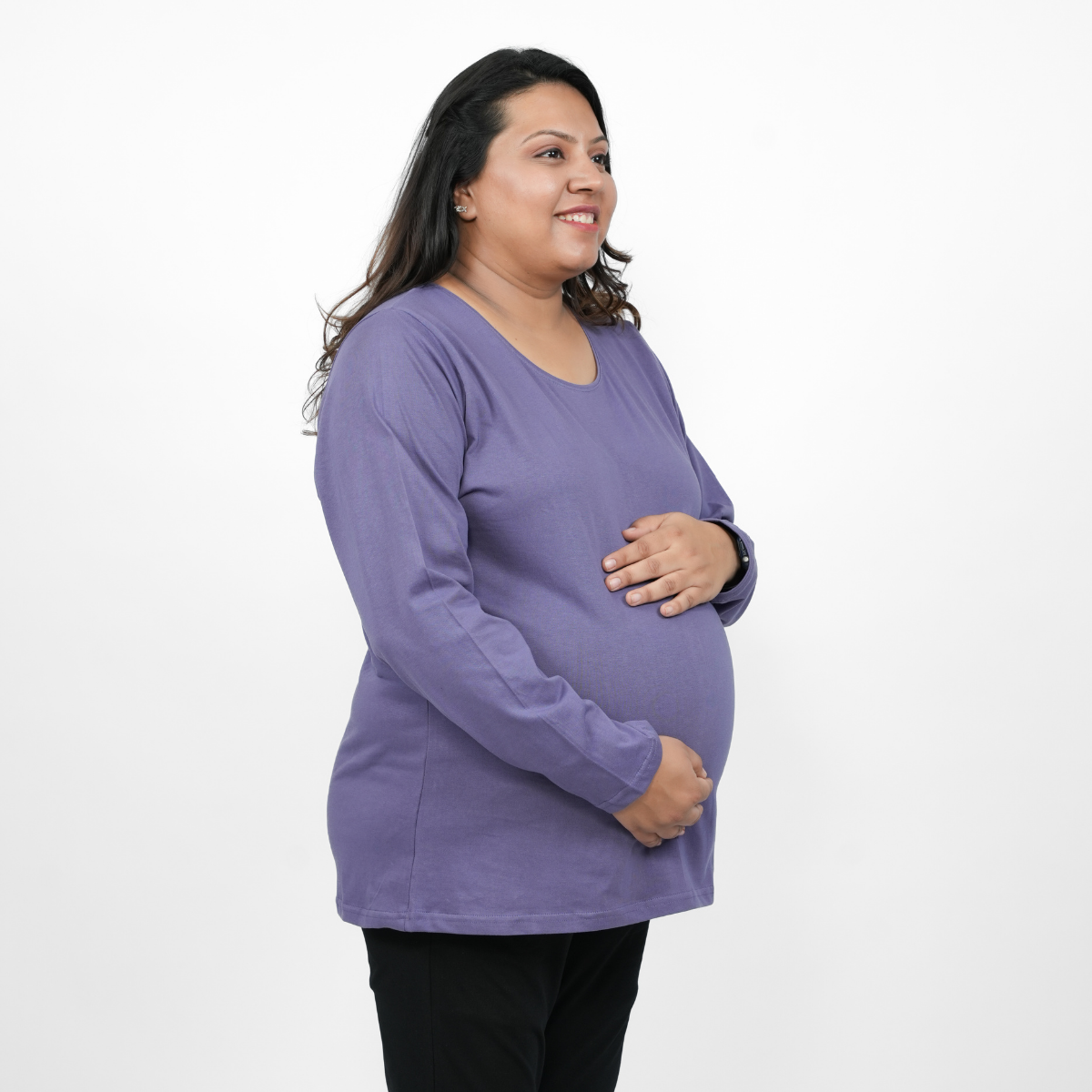 Lively Lilac Maternity Full Sleeves T-Shirt