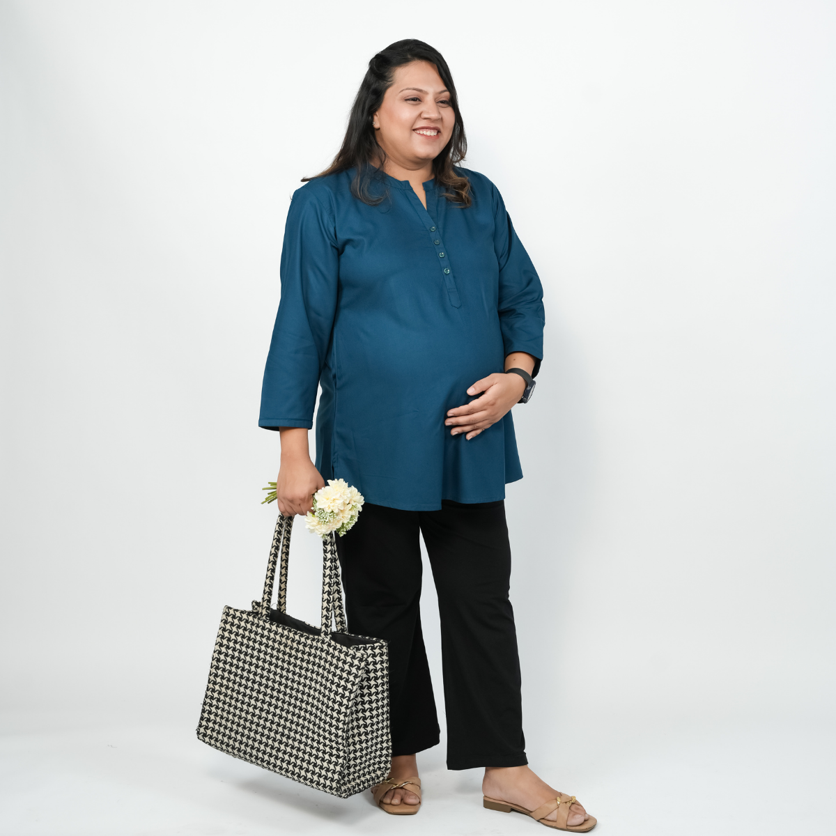 Twilight Blue Maternity Short Kurti