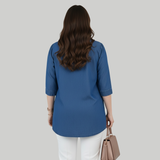 Navy Blue Denim Tunic Top